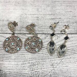 Vintage Avon bundle 2 glam dressy statement dangle drom earrings bejeweled.